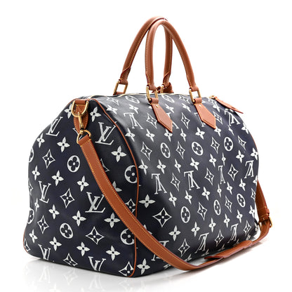 Louis Vuitton Calfskin Monogram Speedy P9 Bandouliere 50 Indigo 3 of 18