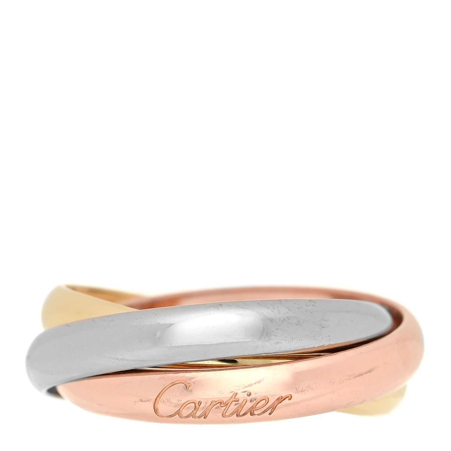 Cartier 18K Pink Yellow White Gold Classic Trinity Ring 58 8.25 1 of 5