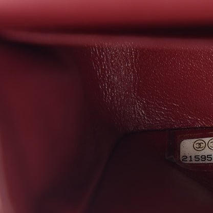 Chanel Patent Calfskin Quilted Medium Double Flap Burgundy 9 of 9