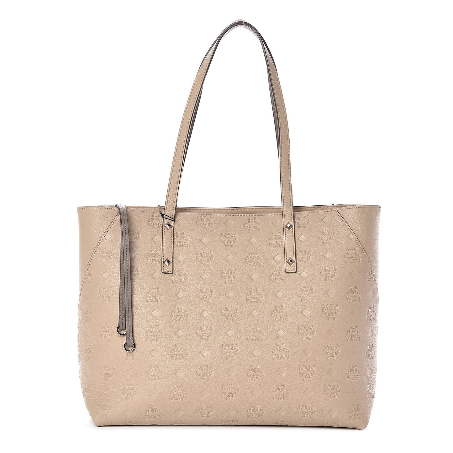 Calfskin Ottomar Monogram Medium Klara Top Zip Tote New Beige