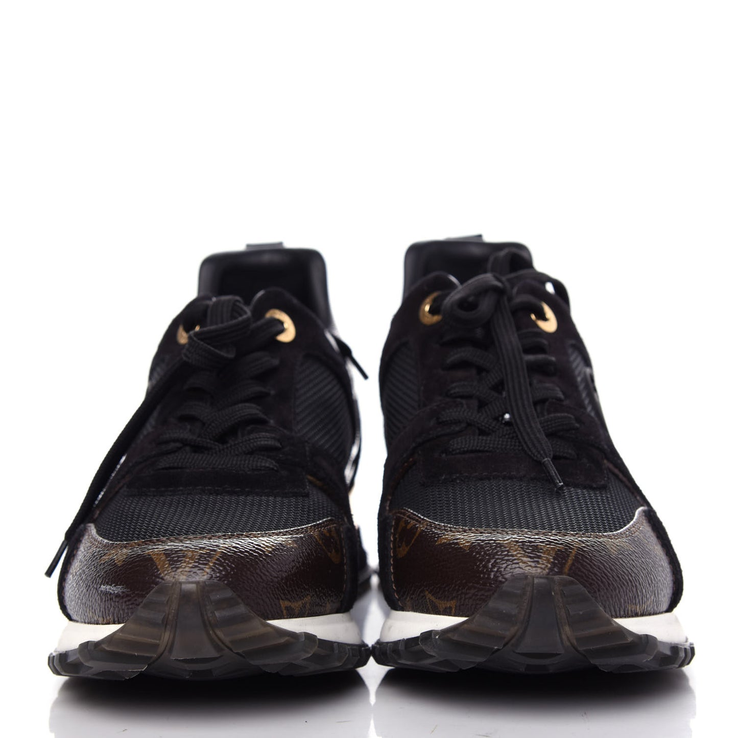 Suede Monogram Run Away Sneakers 37.5 Black