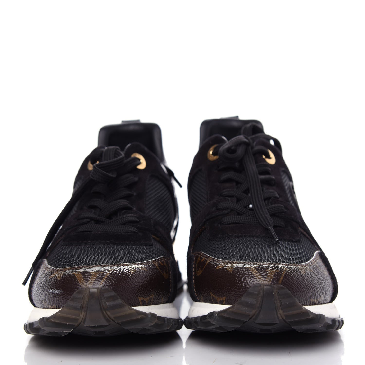 Louis Vuitton Suede Monogram Run Away Sneakers 37.5 Black 2 of 10