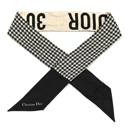 Christian Dior Silk 30 Montaigne Mitzah Scarf Black White 1 of 3