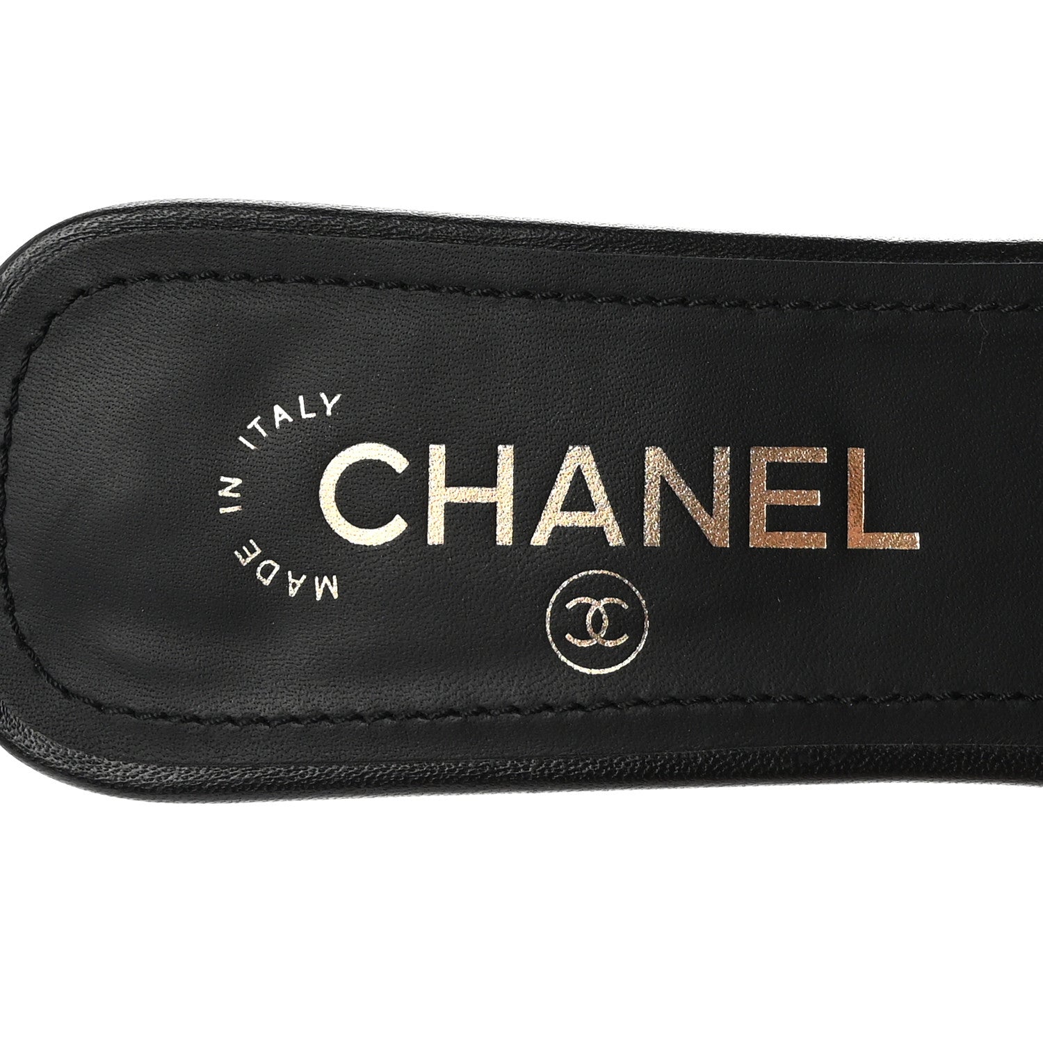 Chanel Lambskin Pearl CC Sandals 38.5 Black 8 of 9