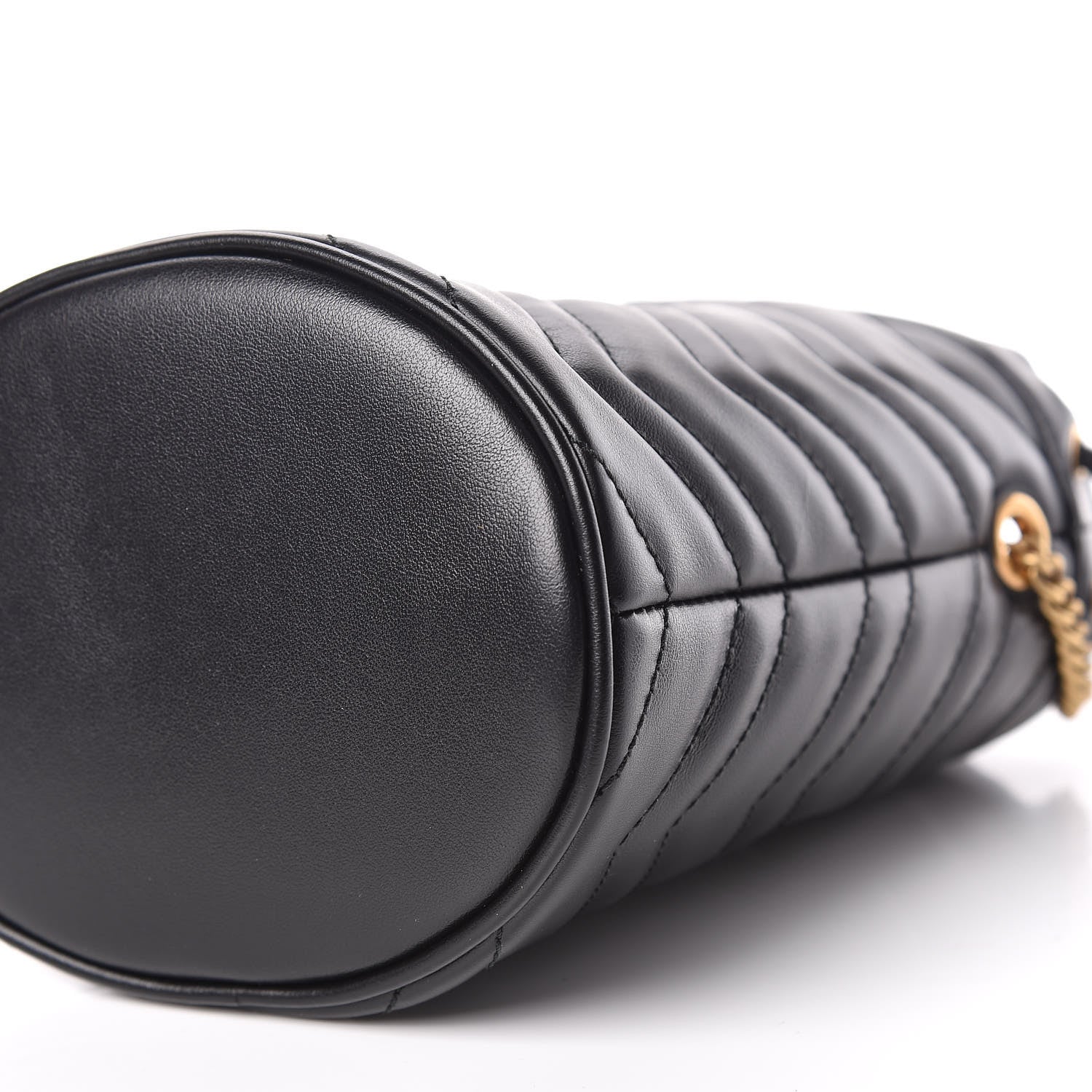 Gucci Calfskin Matelasse Mini GG Marmont 2.0 Bucket Bag Black 6 of 10
