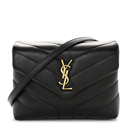 Saint Laurent Calfskin Y Quilted Monogram Toy Loulou Crossbody Bag Black 1 of 11