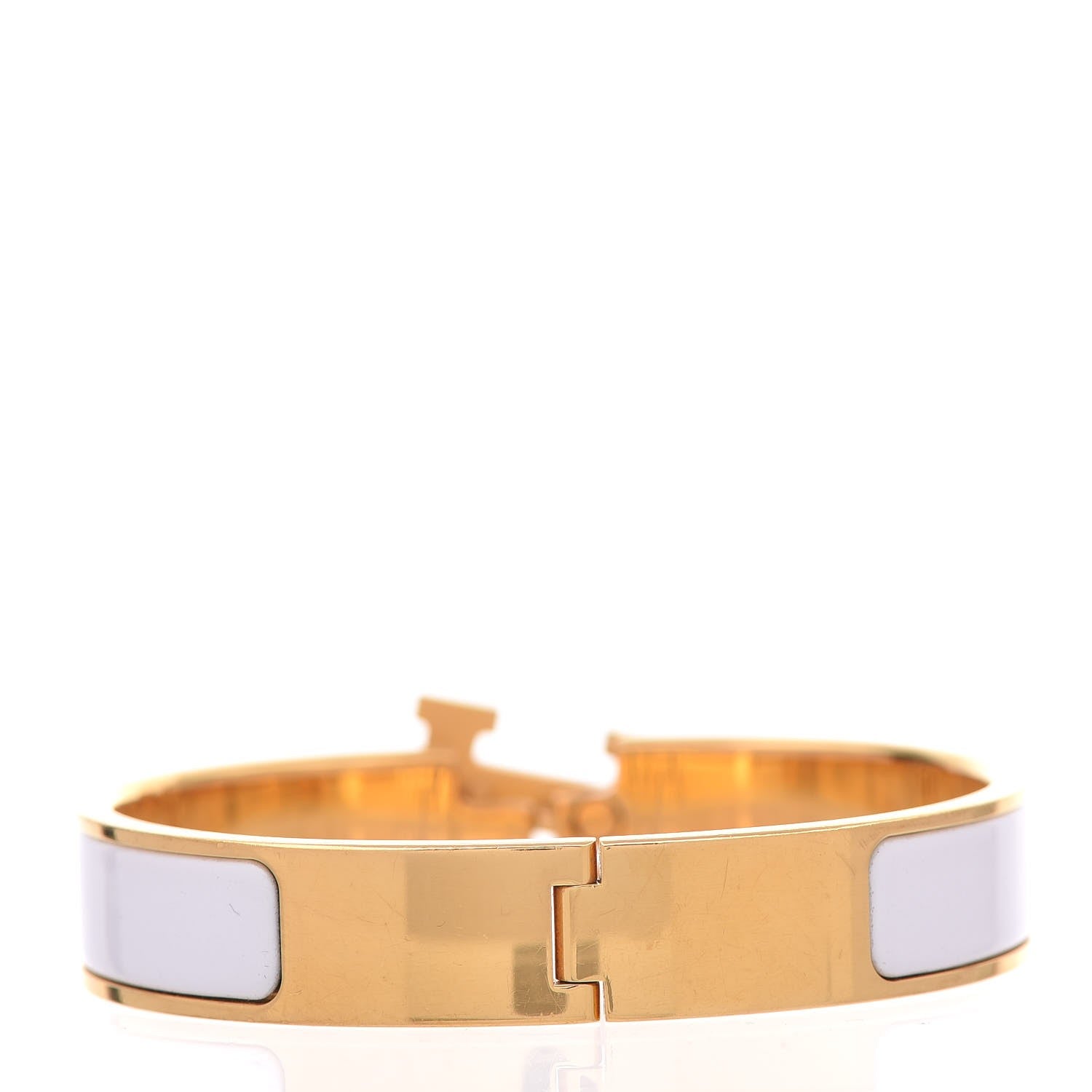 Hermes Enamel Narrow Clic Clac H Bracelet PM White 5 of 6
