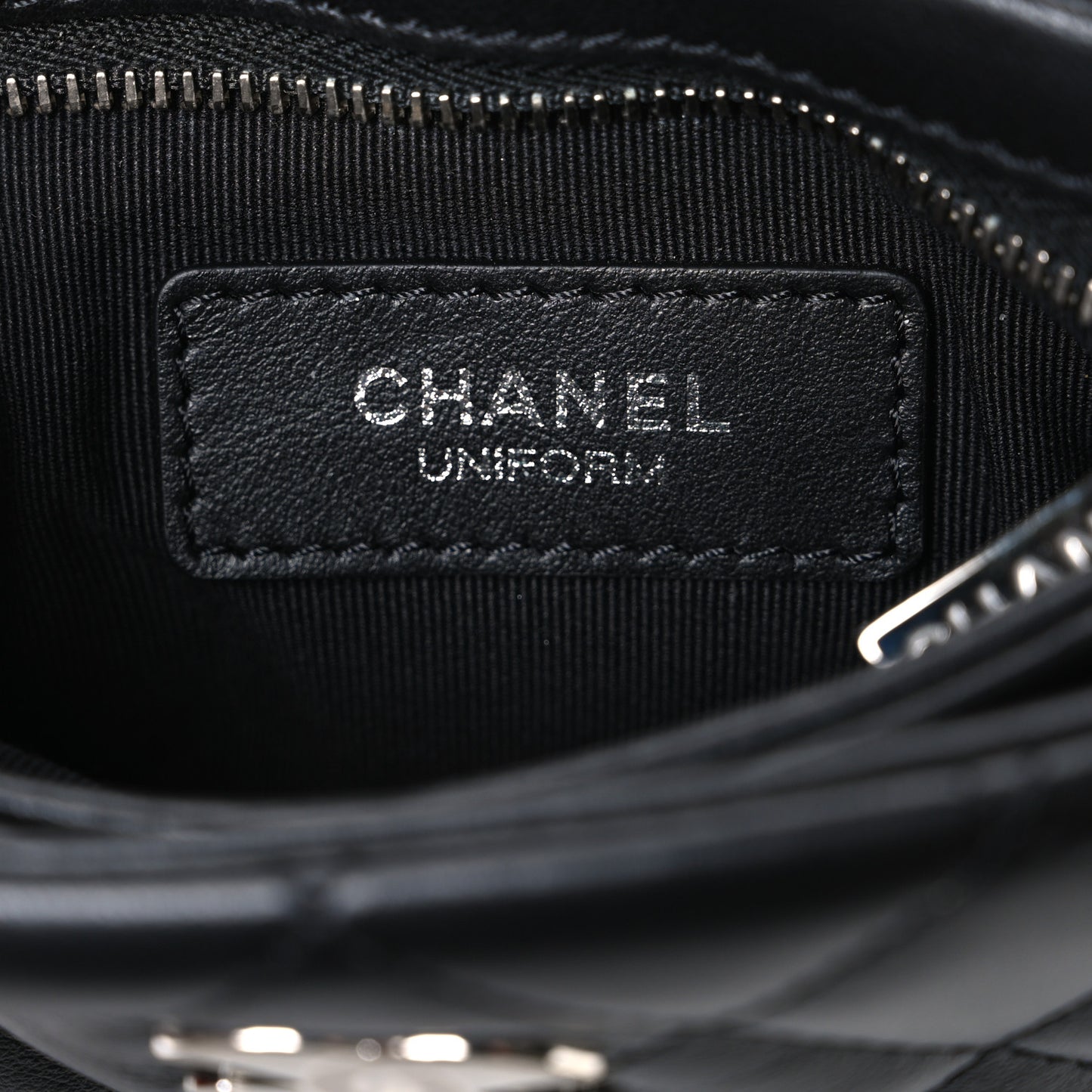 Lambskin Quilted Uniform Crossbody Bag Black