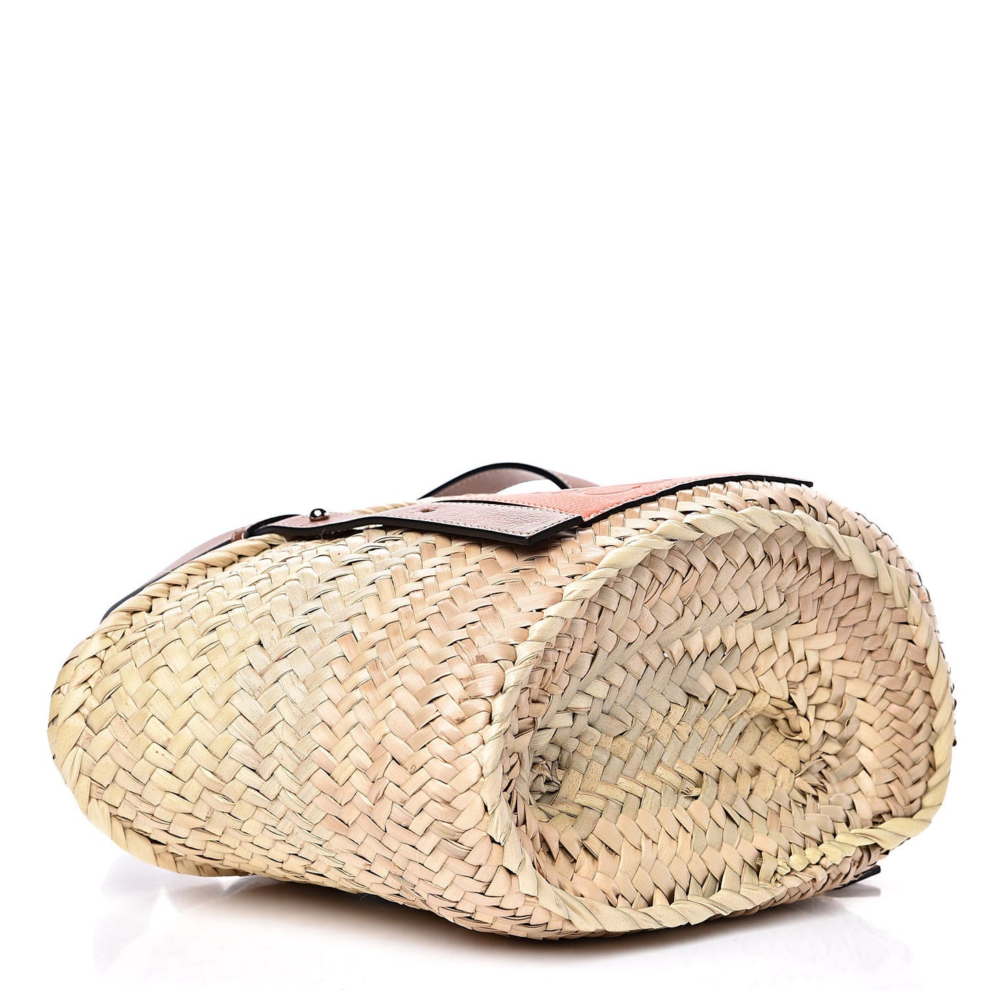 Raffia Small Basket Tote Bag Natural Orange