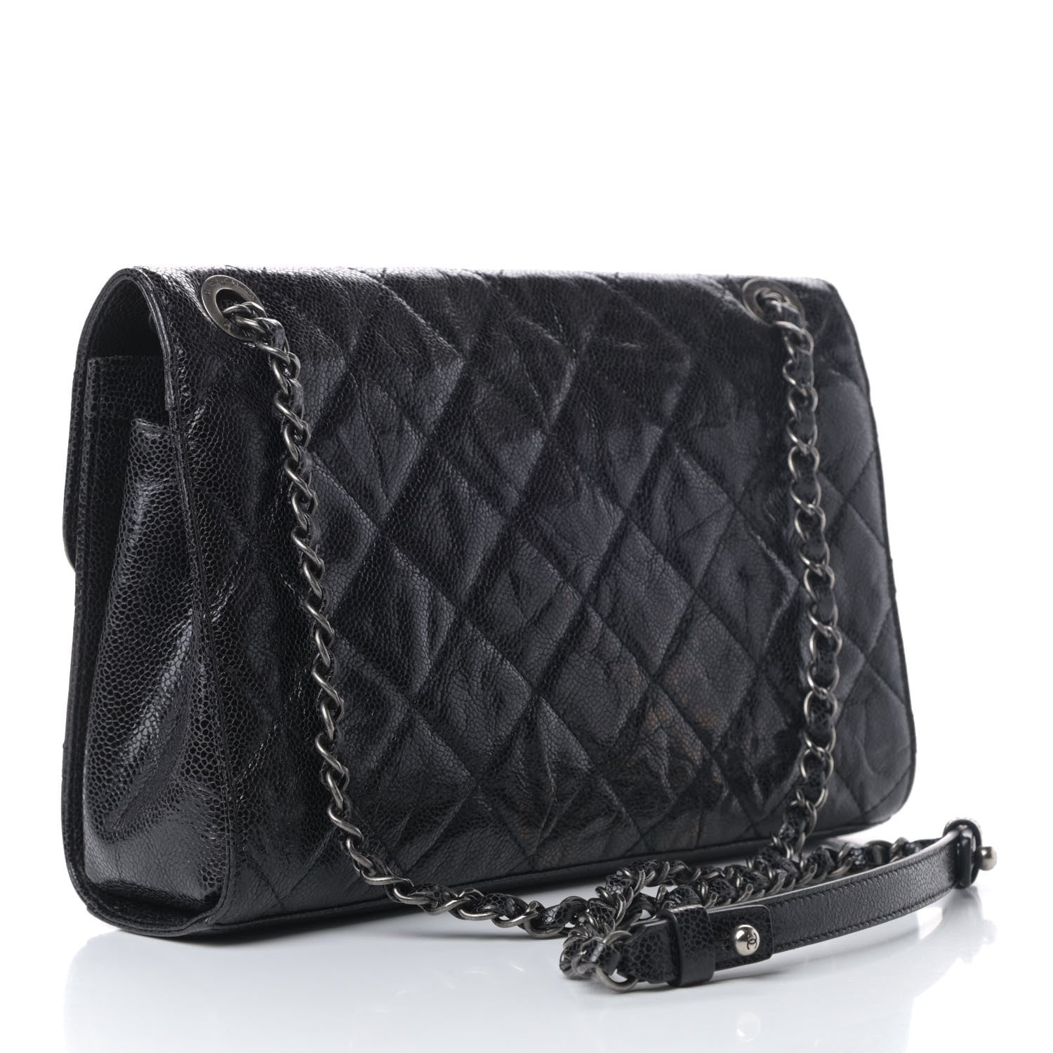 Chanel Crumpled Grained Calfskin Medium CC Crave Flap Black 2 of 5