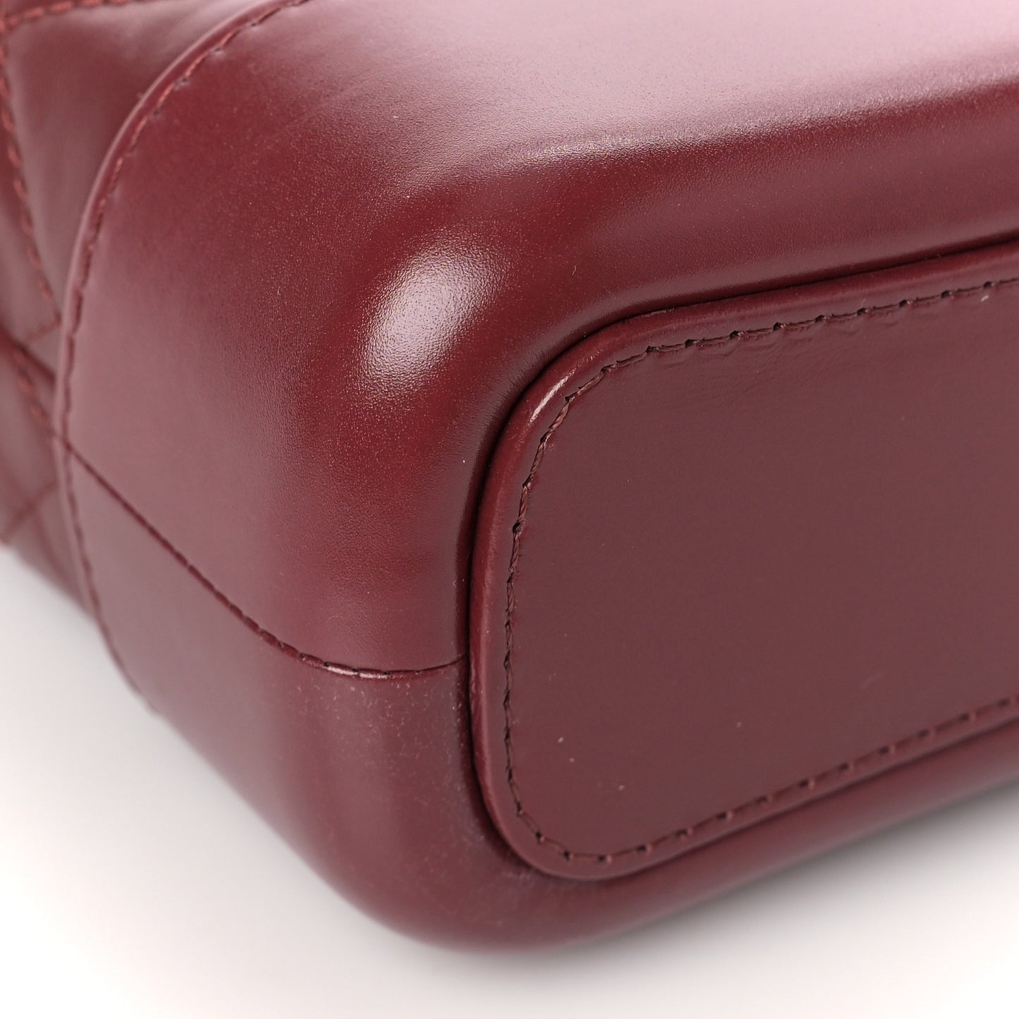 Aged Calfskin Quilted Small Gabrielle Hobo Burgundy