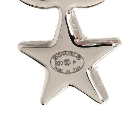Chanel Crystal CC Star Earrings Silver 4 of 5