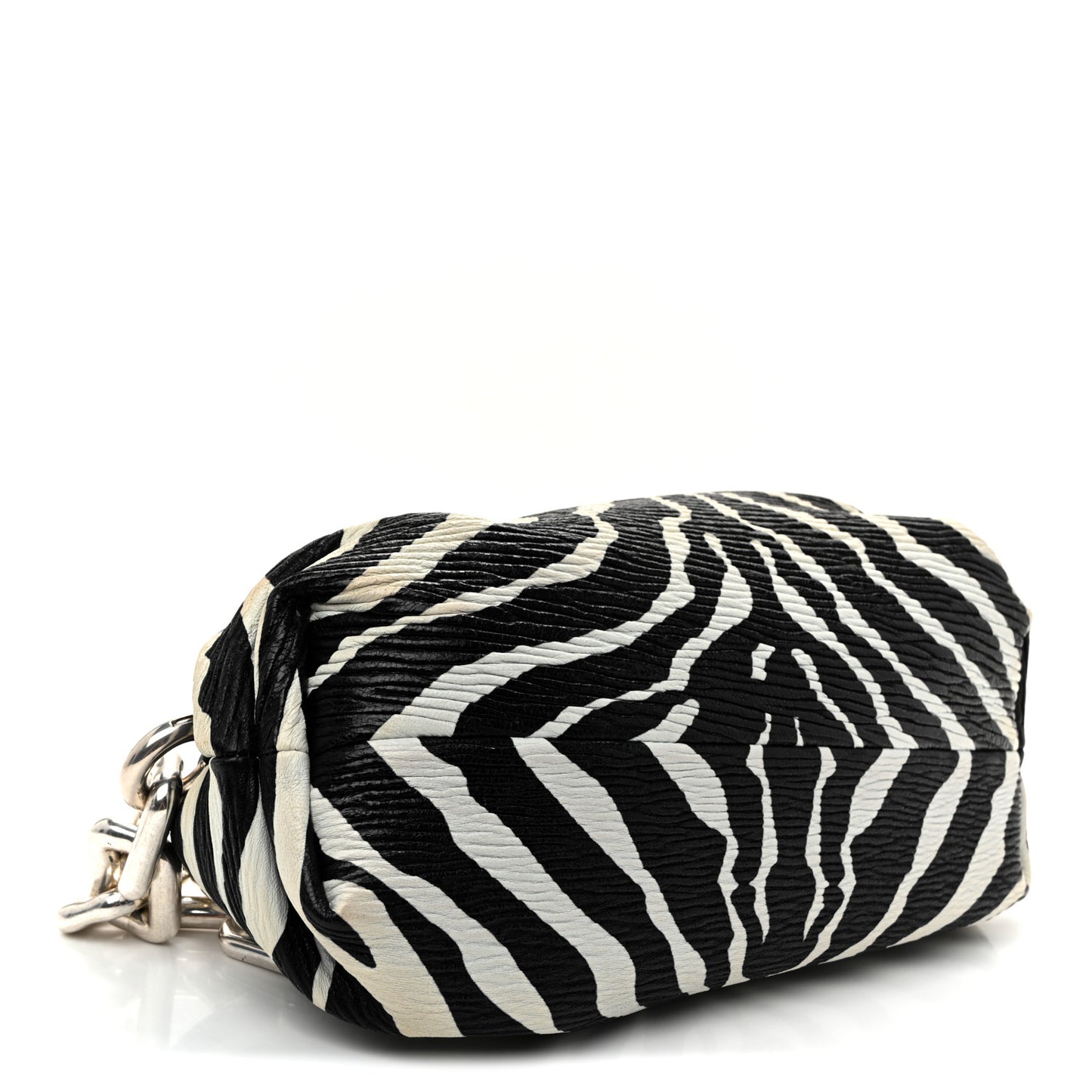 Nappa Zebra Print The Pouch Chain White Black