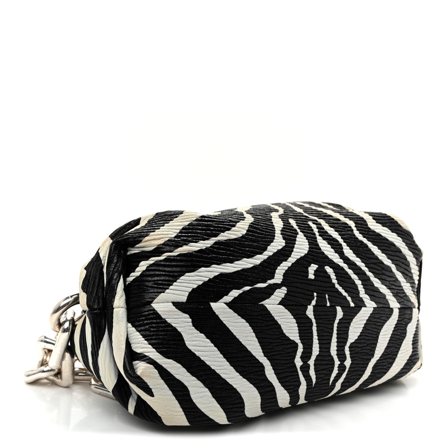 Bottega Veneta Nappa Zebra Print The Pouch Chain White Black 4 of 10