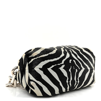 Bottega Veneta Nappa Zebra Print The Pouch Chain White Black 4 of 10