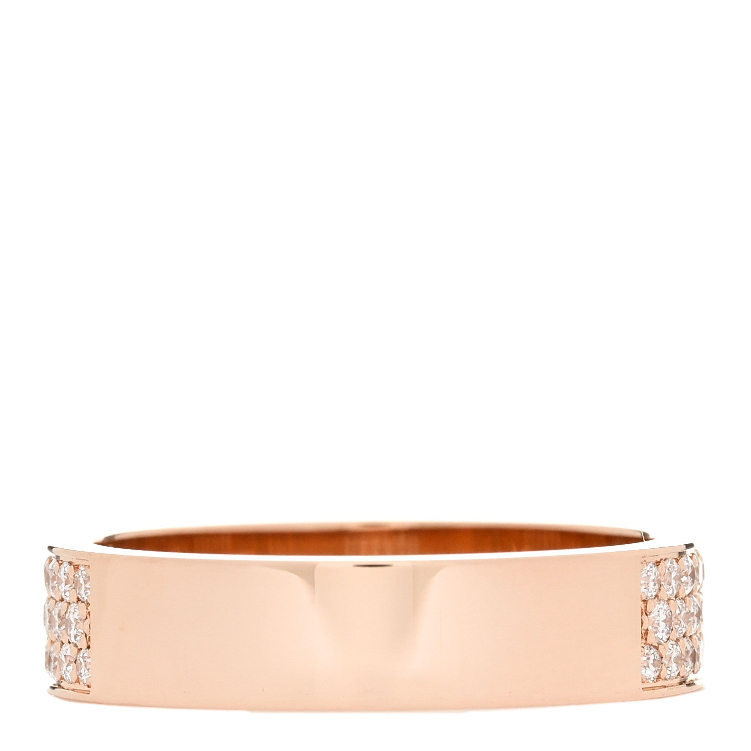 Hermes 18K Rose Gold Diamond MM Kelly Clochette Ring 50 5.25 2 of 6