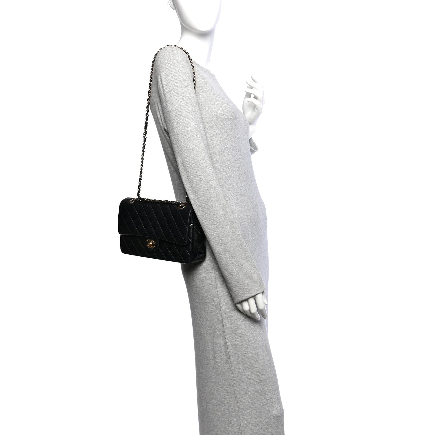 Chanel Lambskin Quilted Medium Double Flap Black 2 of 14