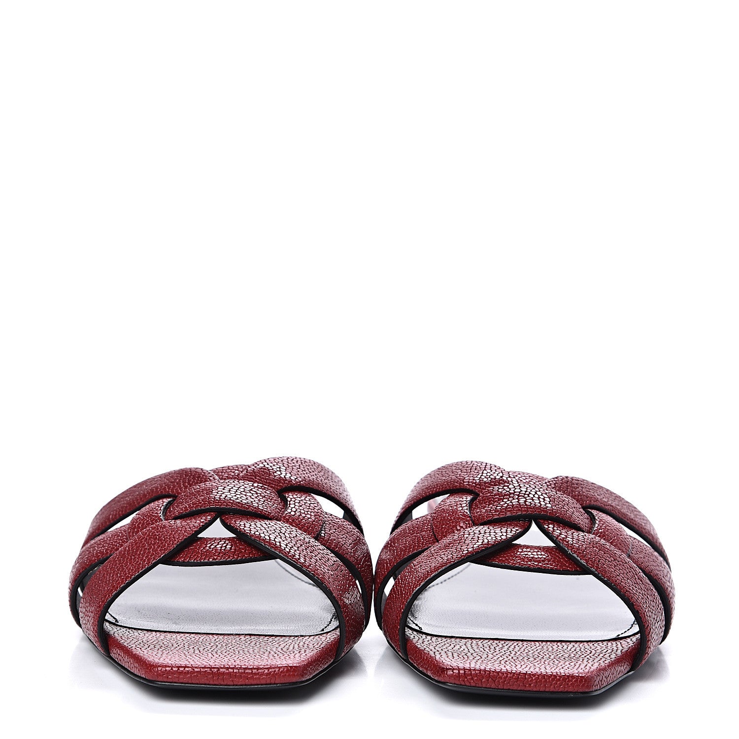 Saint Laurent Grain De Poudre Nu Pied 05 Slide Sandals 39.5 Cordovan 2 of 9