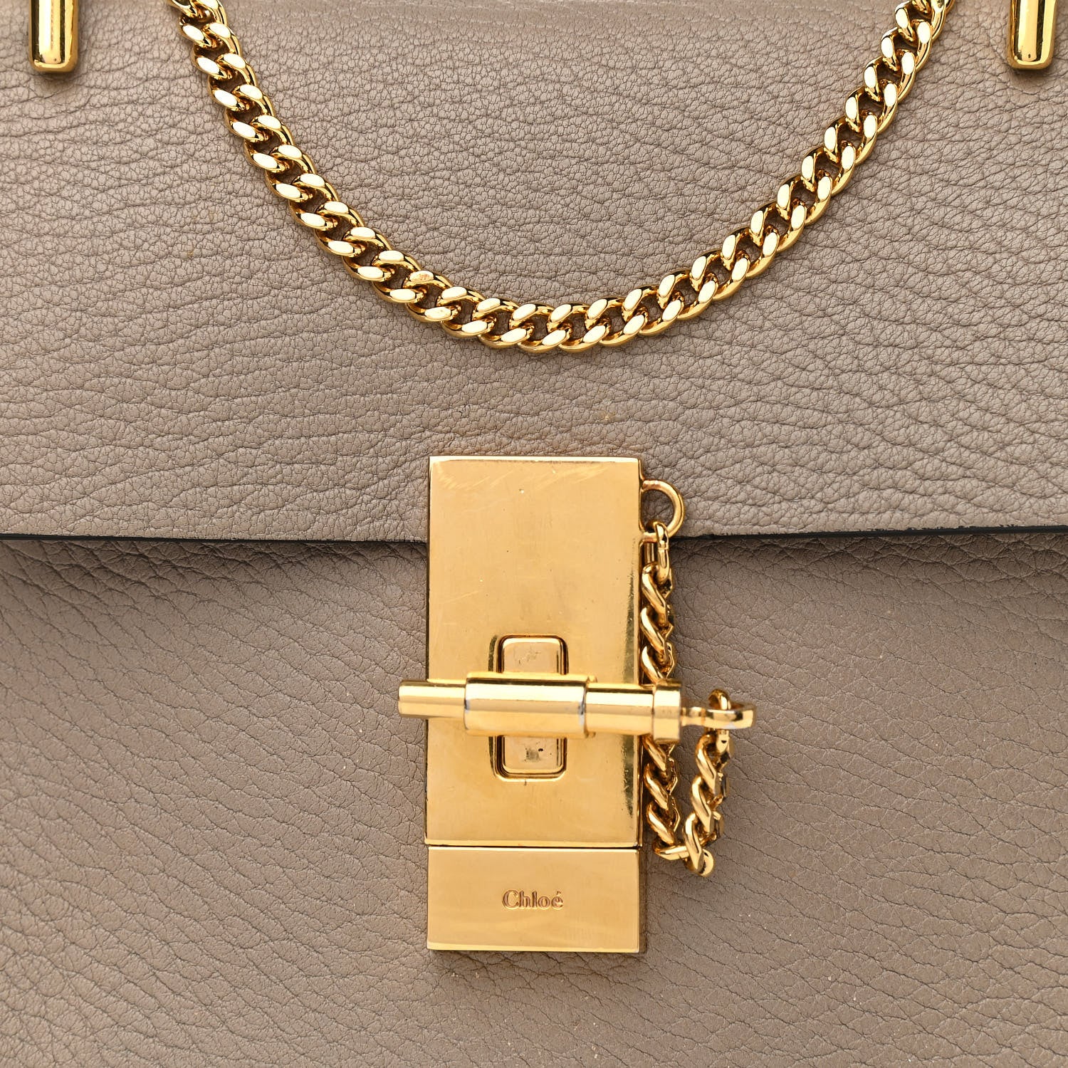 Chloe Grained Lambskin Mini Drew Shoulder Bag Motty Grey 8 of 10