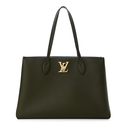 Louis Vuitton Grained Calfskin Lockme Shopper Kaki 1 of 9