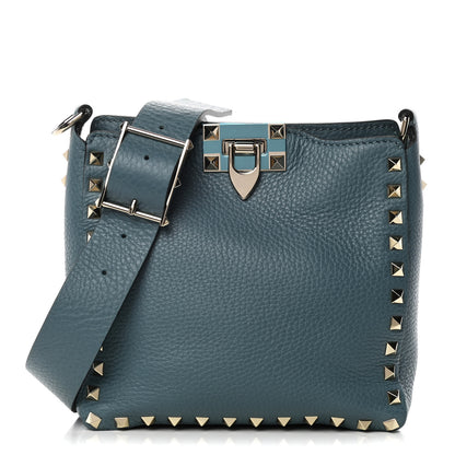 Valentino Garavani Pebbled Calfskin Mini Rockstud Flip-Lock Messenger Bag Amadeus 1 of 14