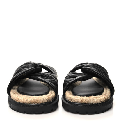 Christian Dior Calfskin Cannage Dtwist Espadrille Platform Sandals 38 Black 2 of 7