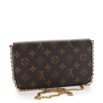 Louis Vuitton Monogram Pochette Felicie Chain Wallet Fuchsia 4 of 11