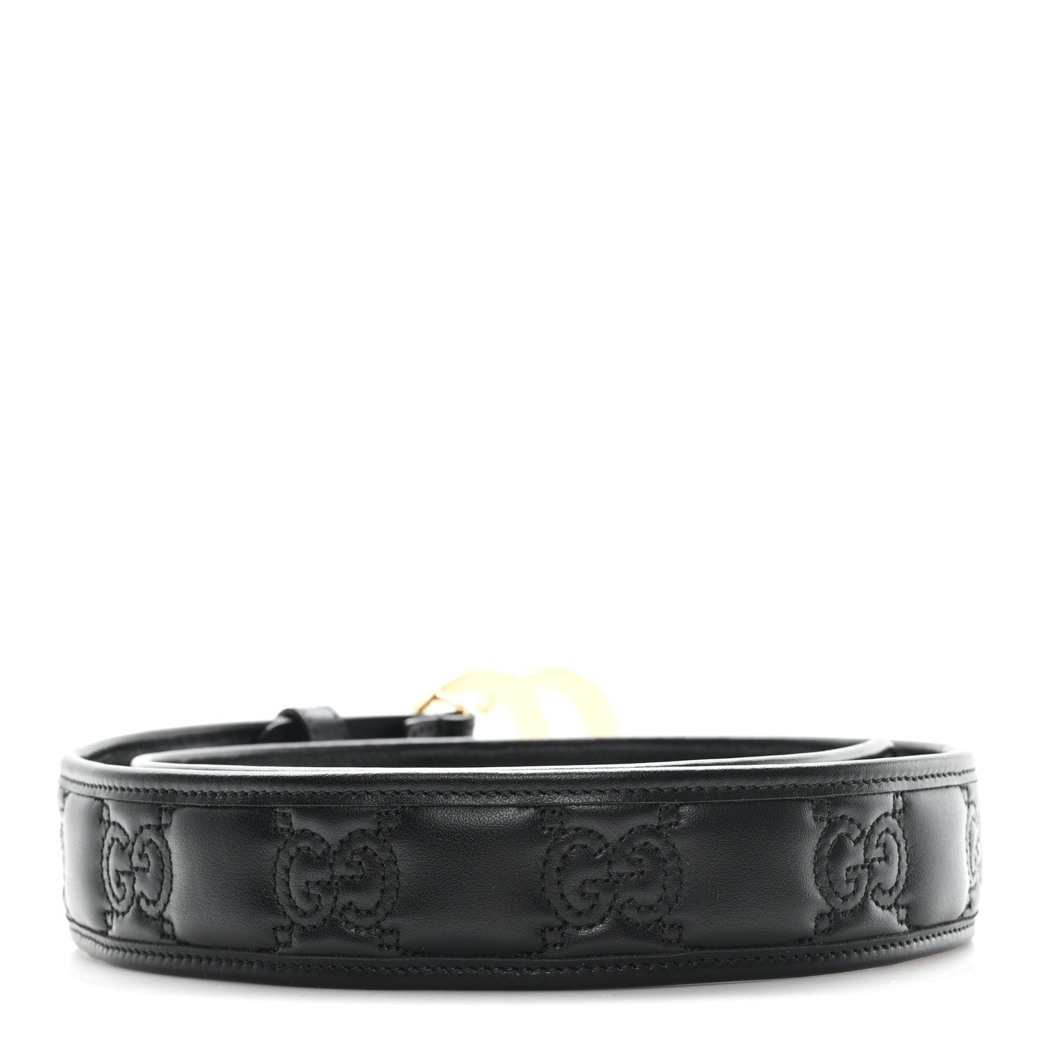 Gucci Calfskin GG Matelasse Marmont 40mm Belt 95 38 Black 2 of 4