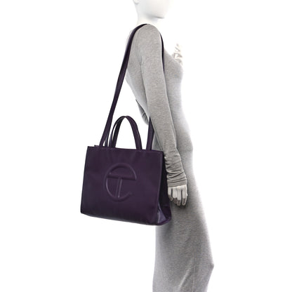 Telfar Vegan Leather Medium Shopping Bag Eggplant 2 of 9