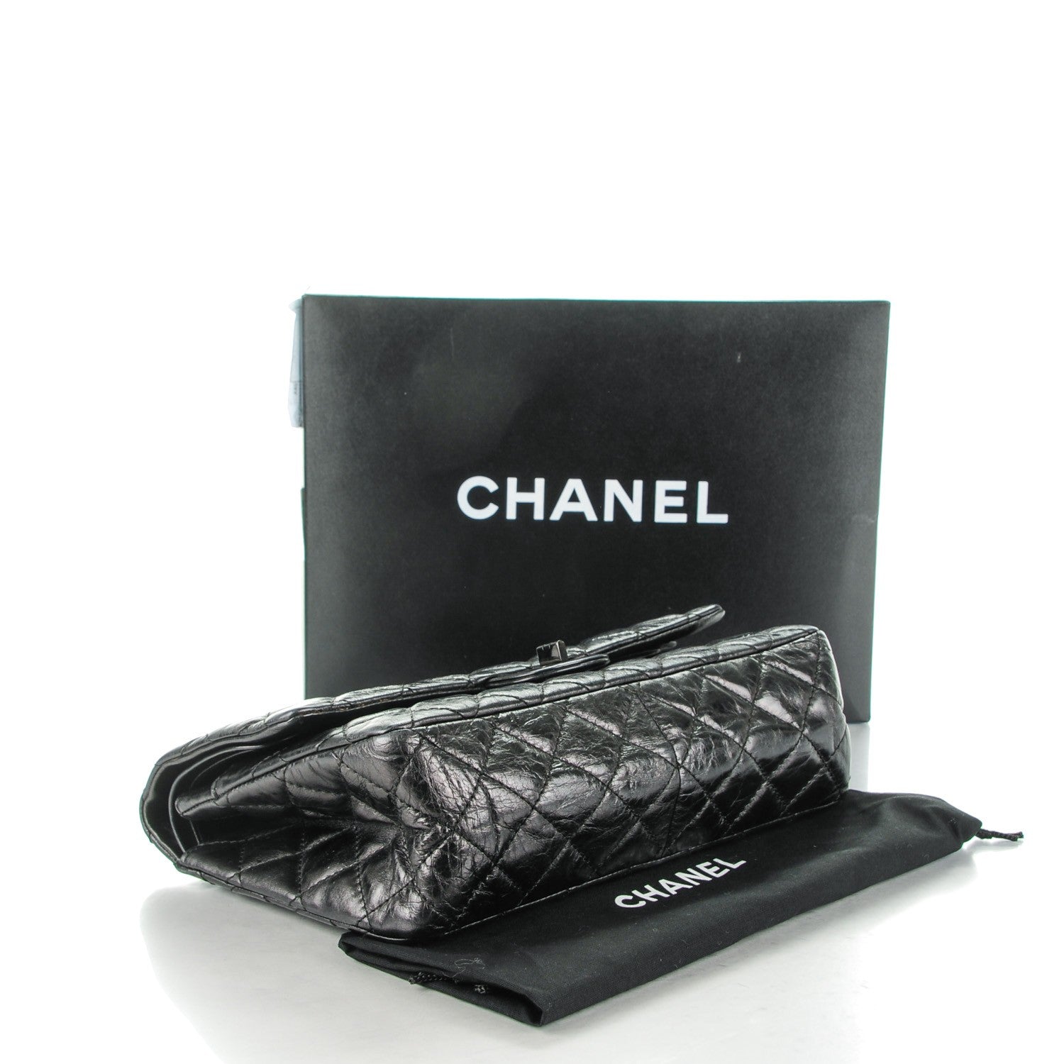 Chanel Glazed Calfskin Quilted 2.55 Reissue 226 Flap So Black 4 of 8
