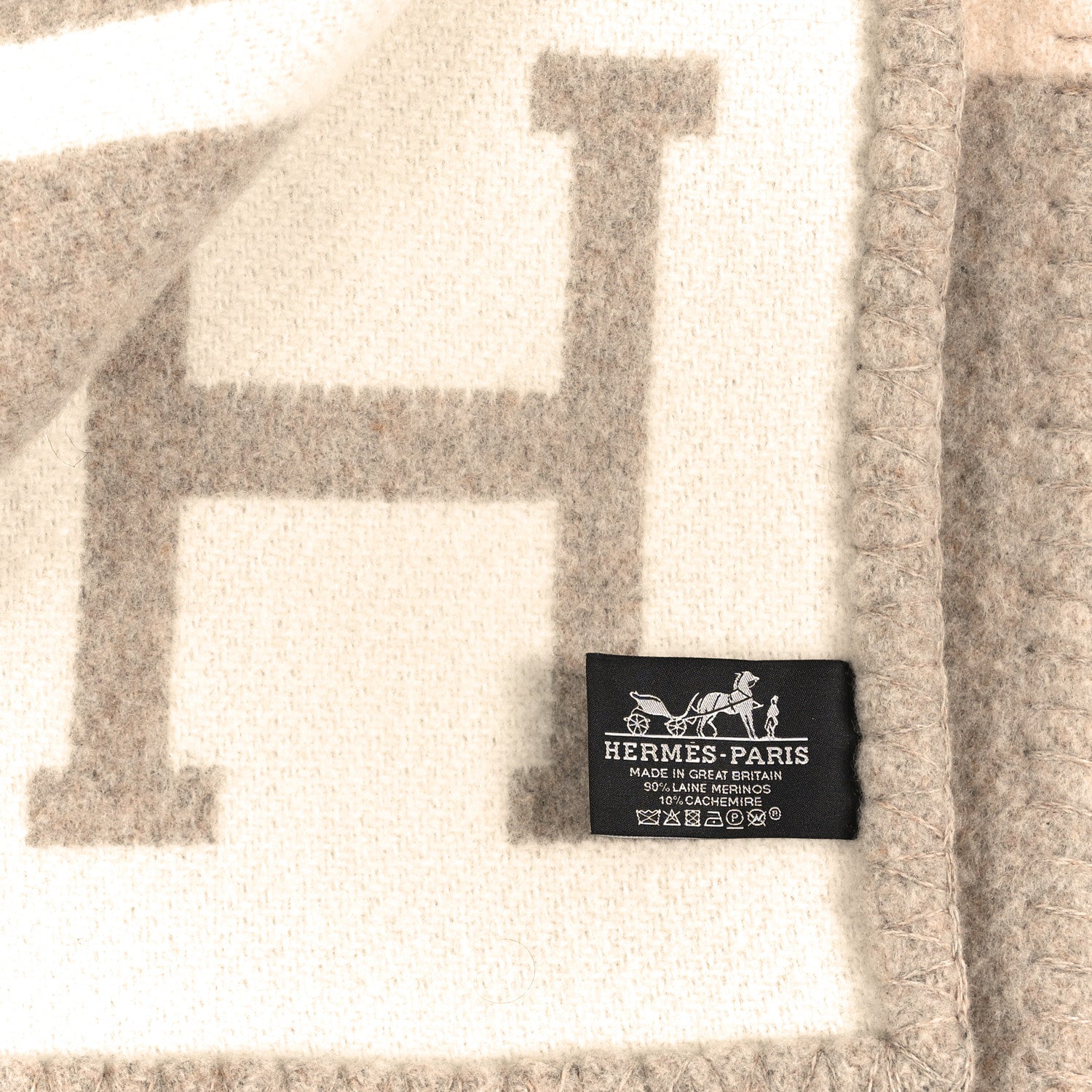 Hermes Wool Cashmere Avalon III Blanket Coco Camomille 1827829