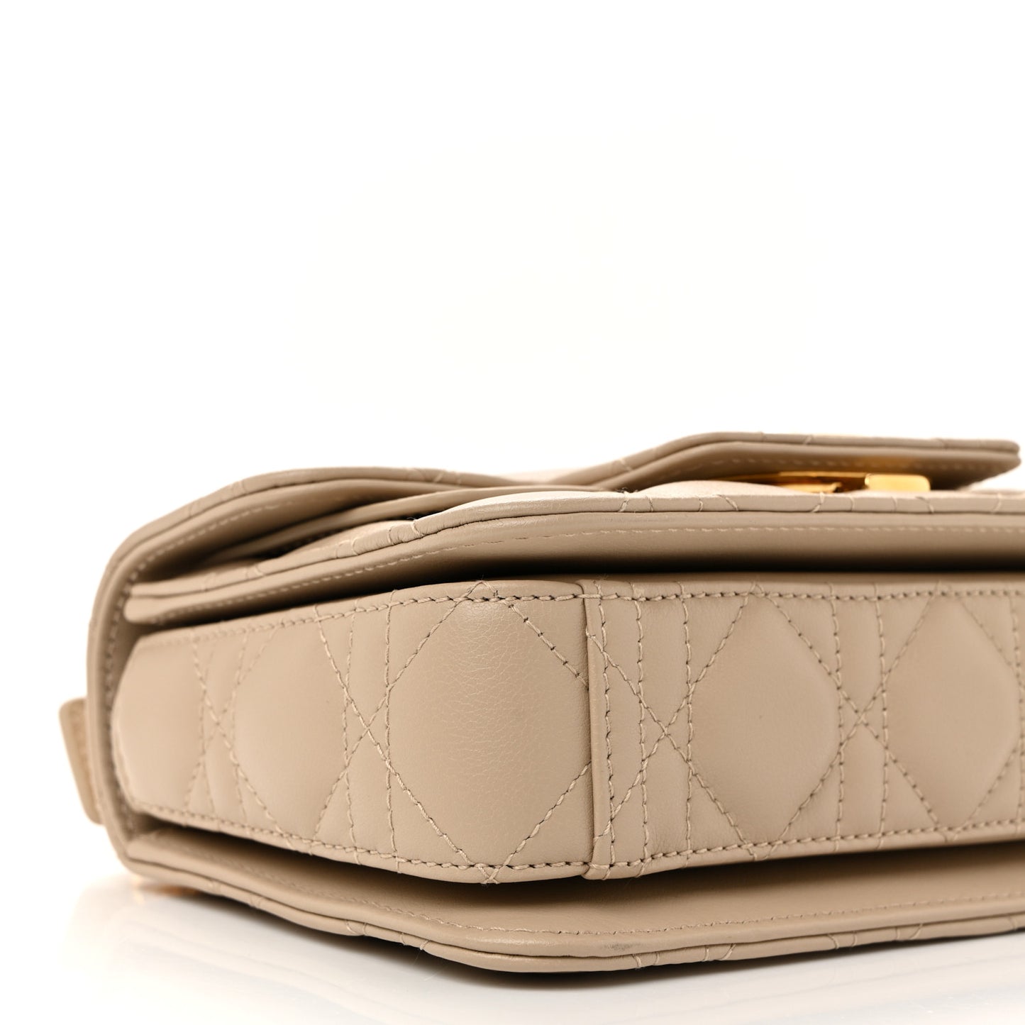 Lambskin Cannage Mini Jolie Top Handle Bag Beige