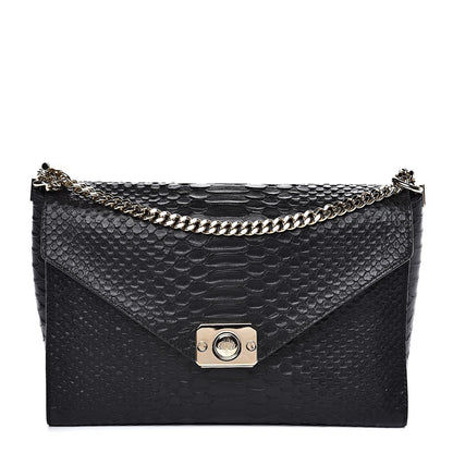 Mulberry Silky Python Calfskin Embossed Reversible Delphie Crossbody Oxblood Black 3 of 15