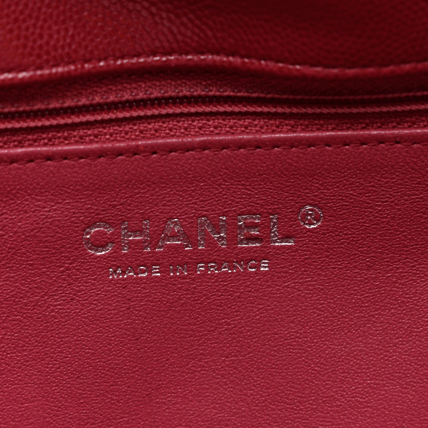 Caviar Quilted Flap Clutch Dark Red
