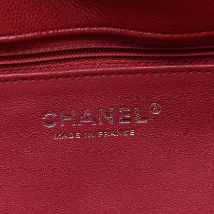 Chanel Caviar Quilted Flap Clutch Dark Red 6 of 7