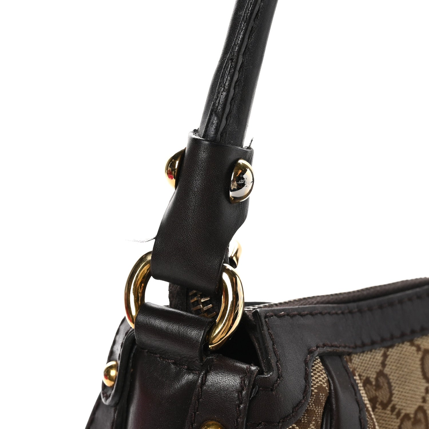 Gucci Monogram Small Scarlett Studded Interlocking G Hobo Dark Brown 14 of 14