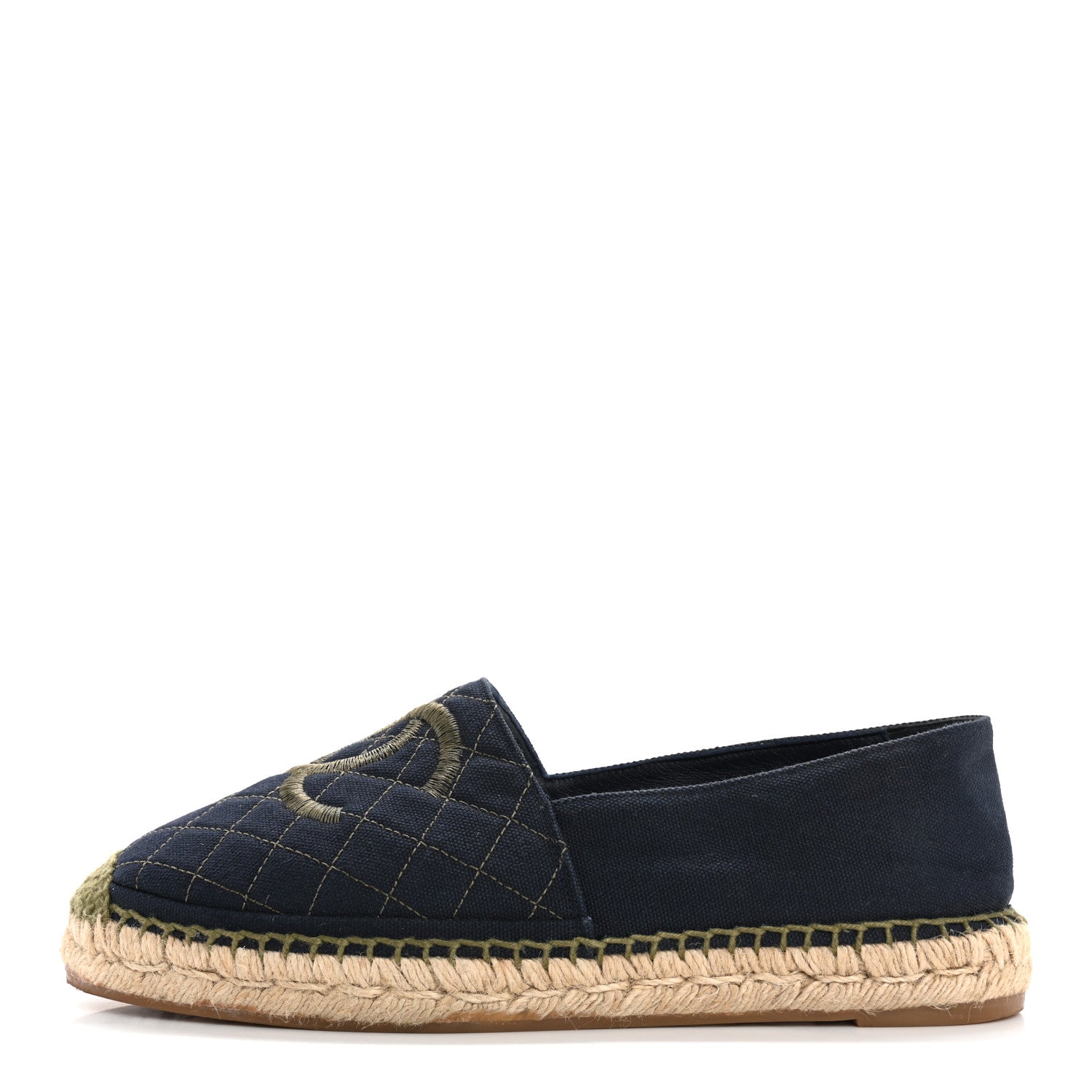 Chanel Fabric Biarritz CC Espadrilles 41 Blue Green 1 of 13