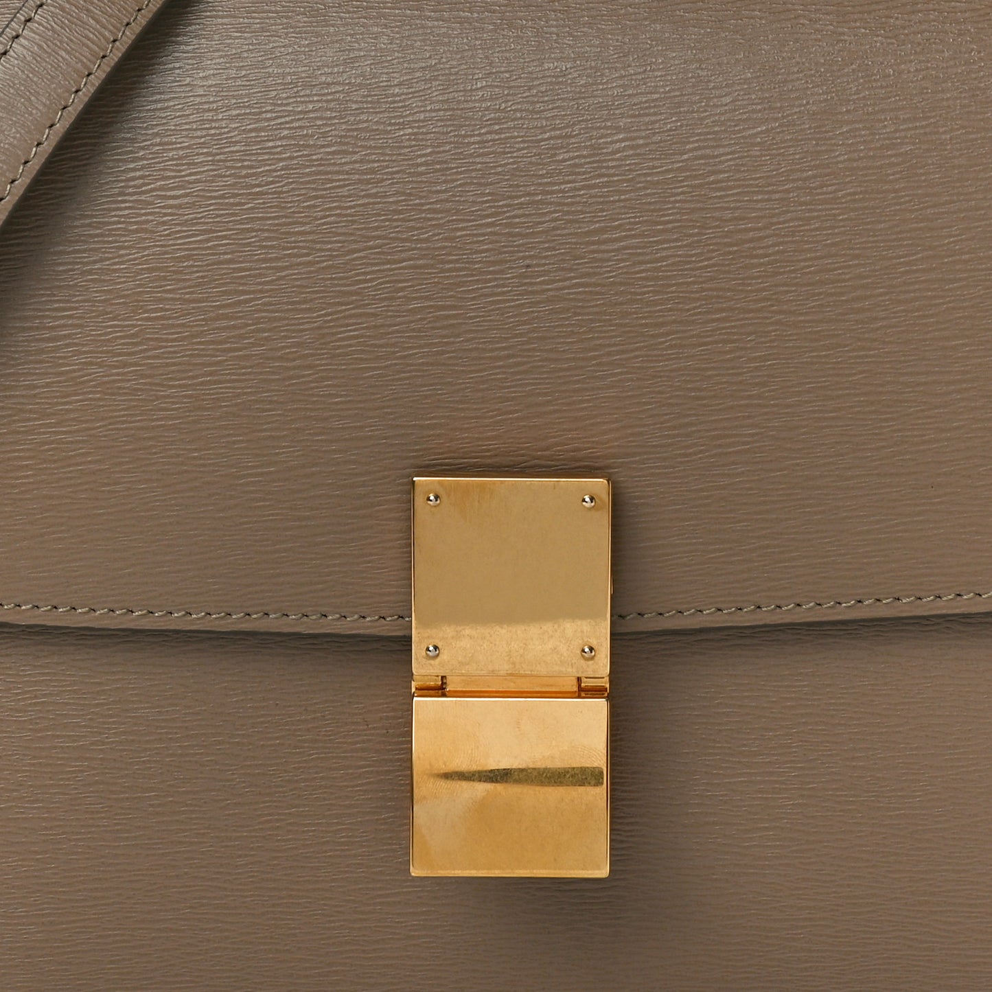 Liege Calfskin Medium Classic Box Flap Bag Taupe