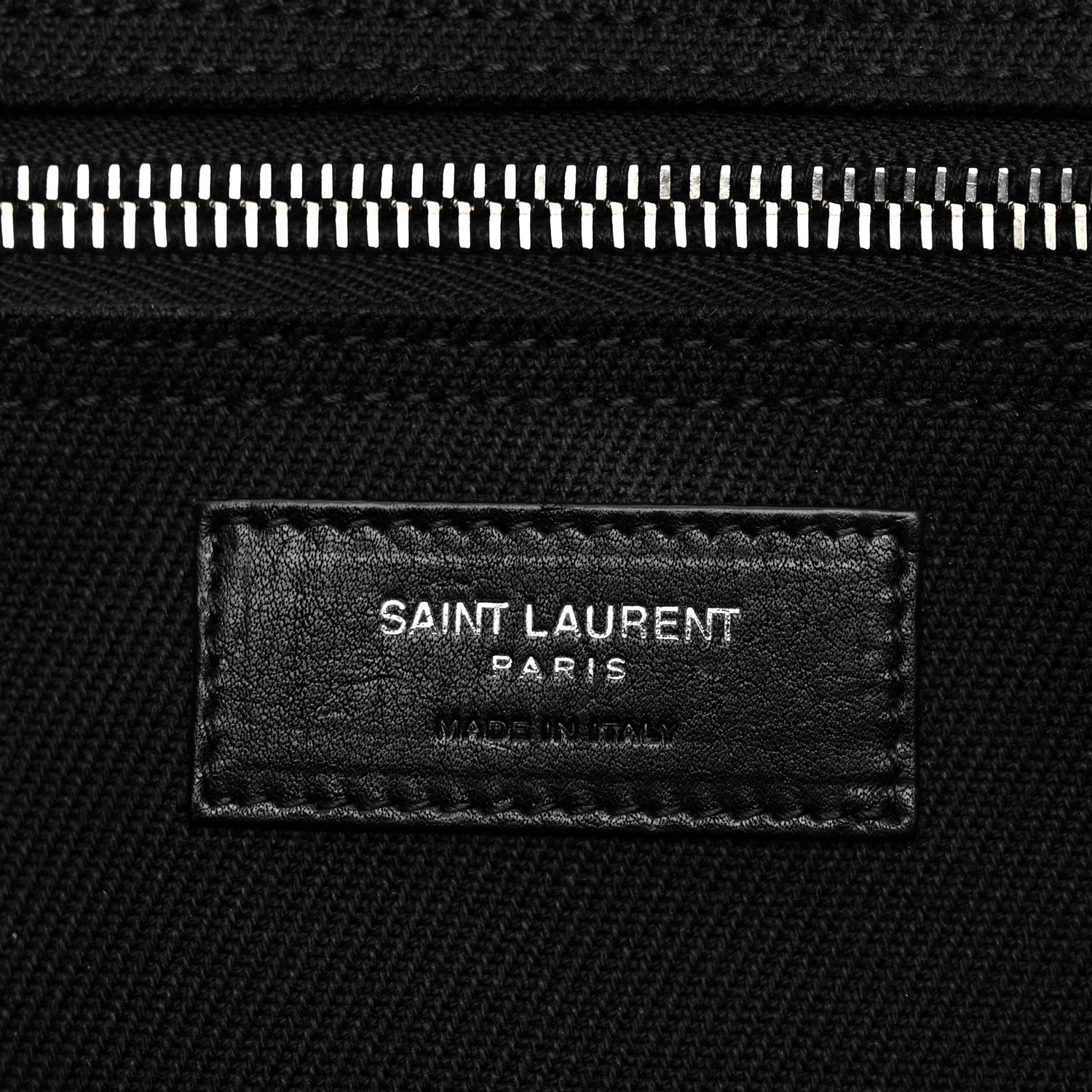 Saint Laurent Linen Calfskin Rive Gauche Tote Black 6 of 10
