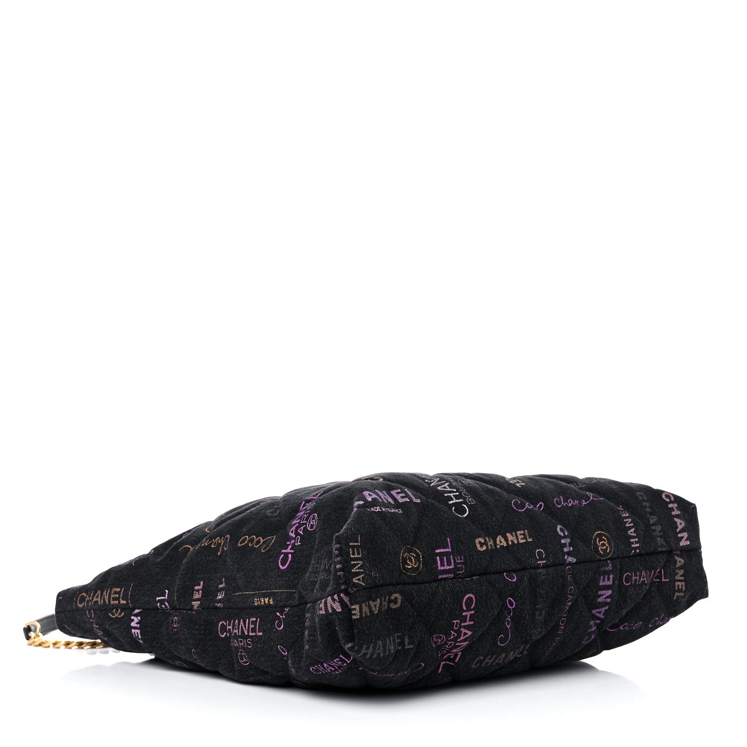 Chanel Denim Quilted Denim Mood Maxi Shopping Bag Black Multicolor 3 of 10