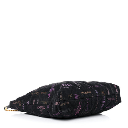 Chanel Denim Quilted Denim Mood Maxi Shopping Bag Black Multicolor 3 of 10