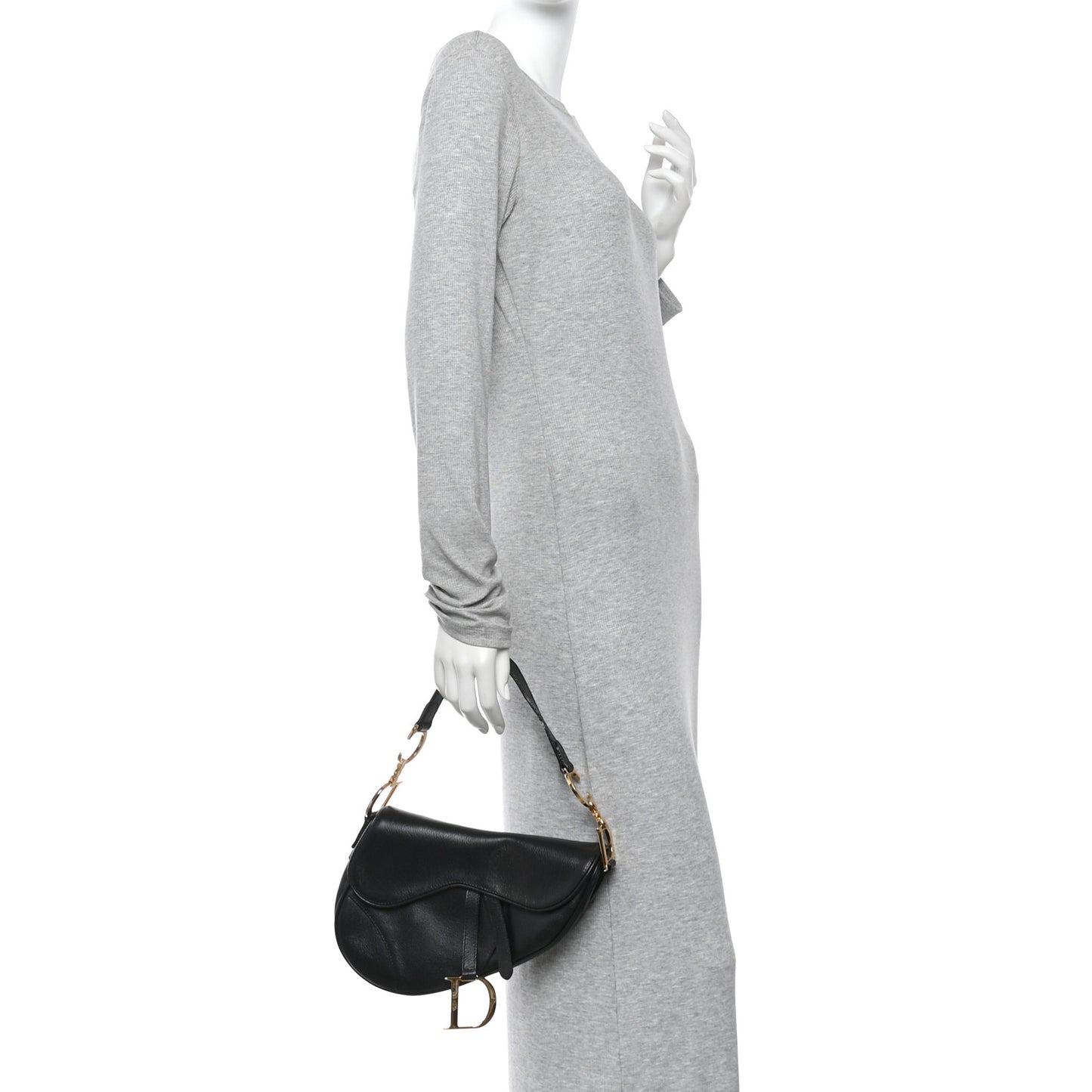 Shiny Goatskin  Saddle Bag Black
