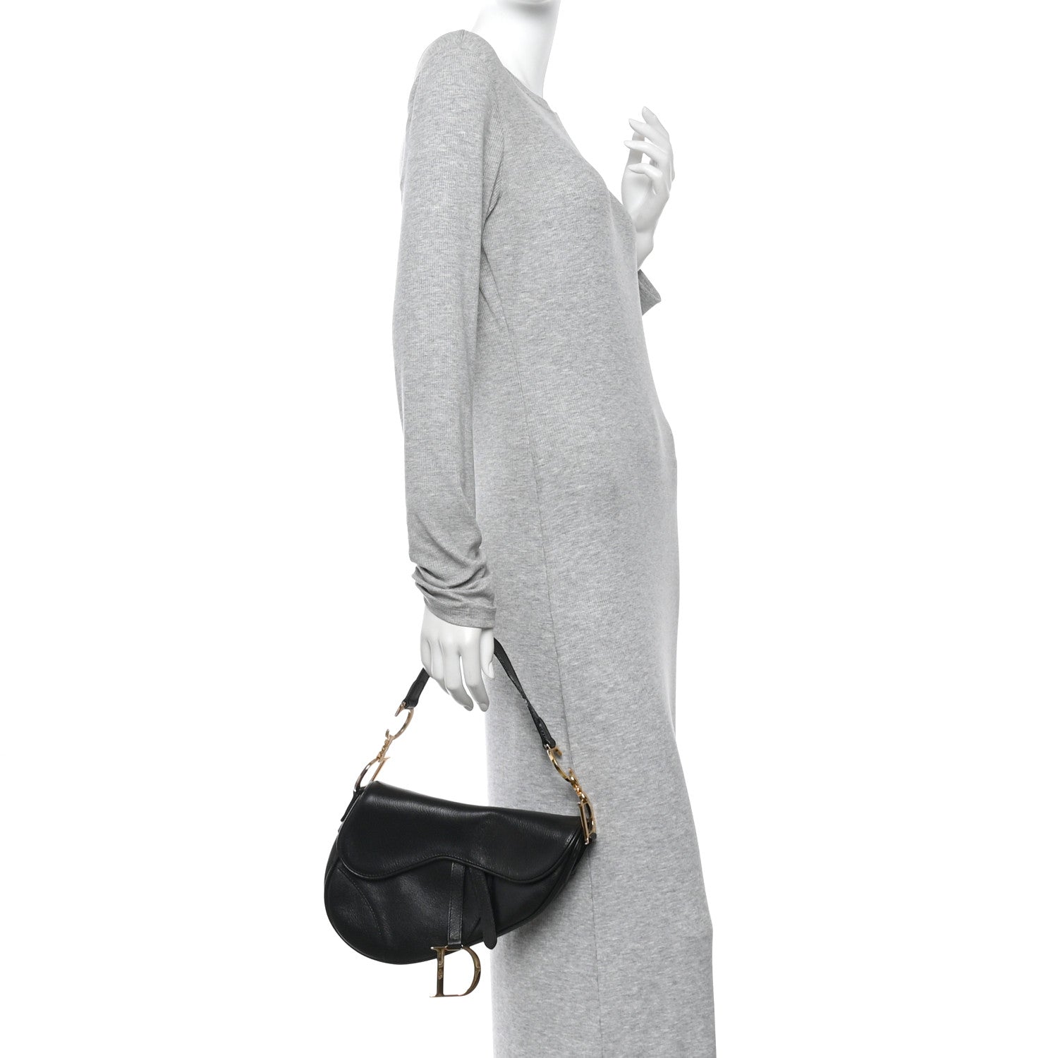 Christian Dior Shiny Goatskin  Saddle Bag Black 2 of 16