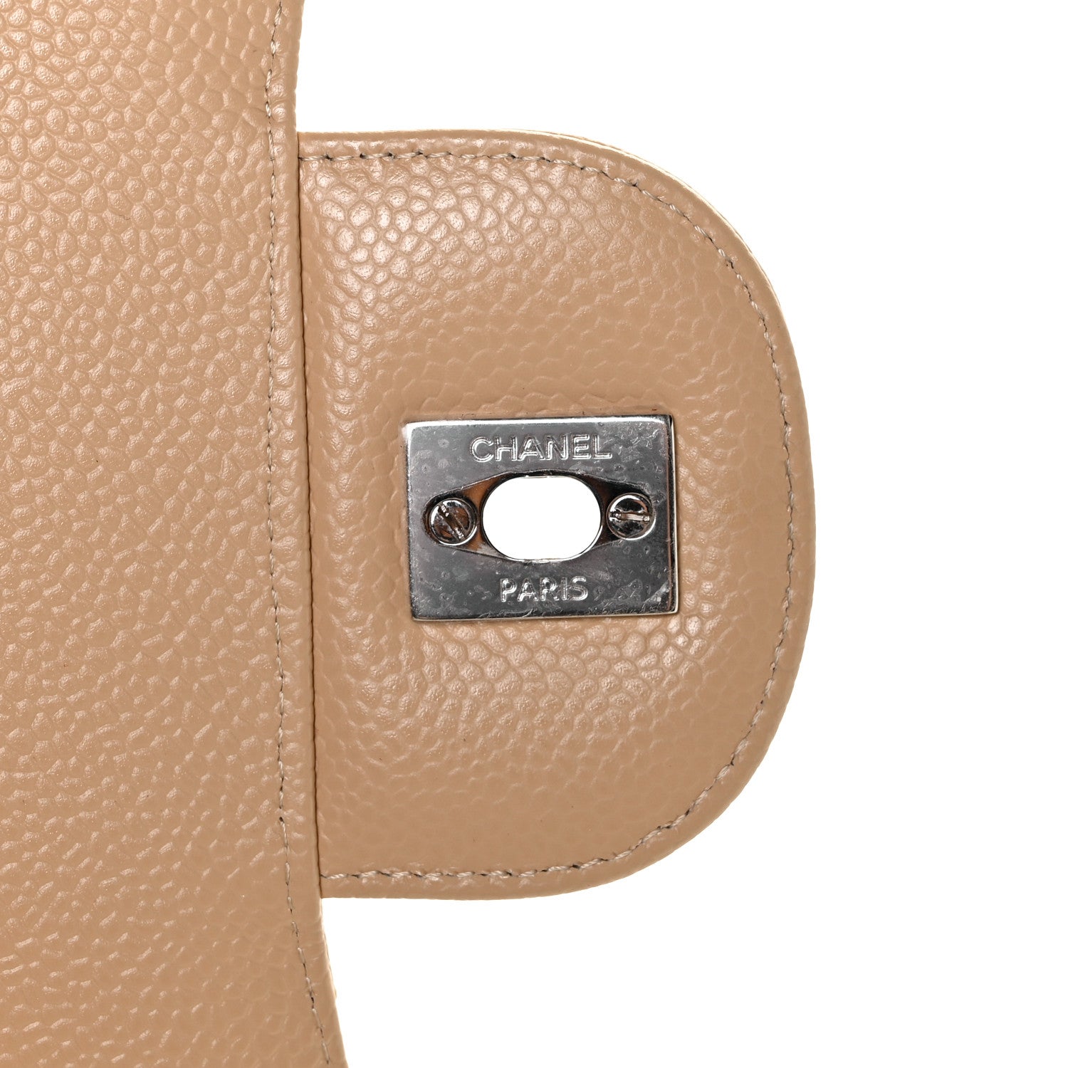 Chanel Caviar Quilted Jumbo Double Flap Beige 11 of 12