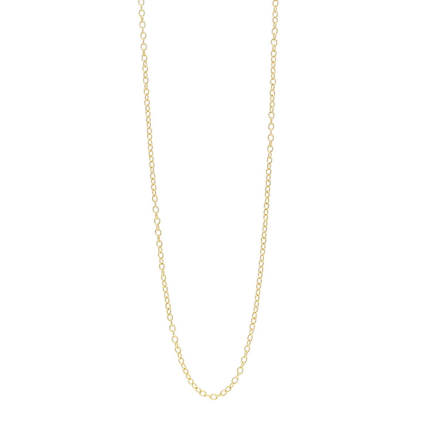 18K Yellow Gold 3.7mm Cable Link Toggle Necklace 38"