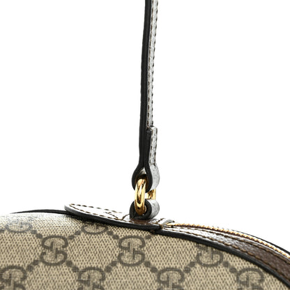 Gucci GG Supreme Monogram Textured Dollar Calfskin Web Small Ophidia Dome Shoulder Bag Beige Ebony New Acero 15 of 15