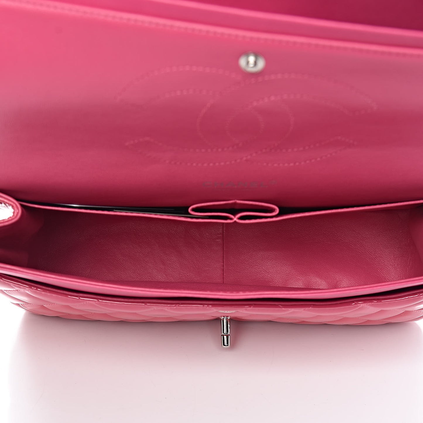 Patent Quilted Jumbo Double Flap Pink