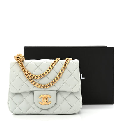 Chanel Lambskin Quilted Mini Sweet Camellia Flap Light Blue 12 of 12