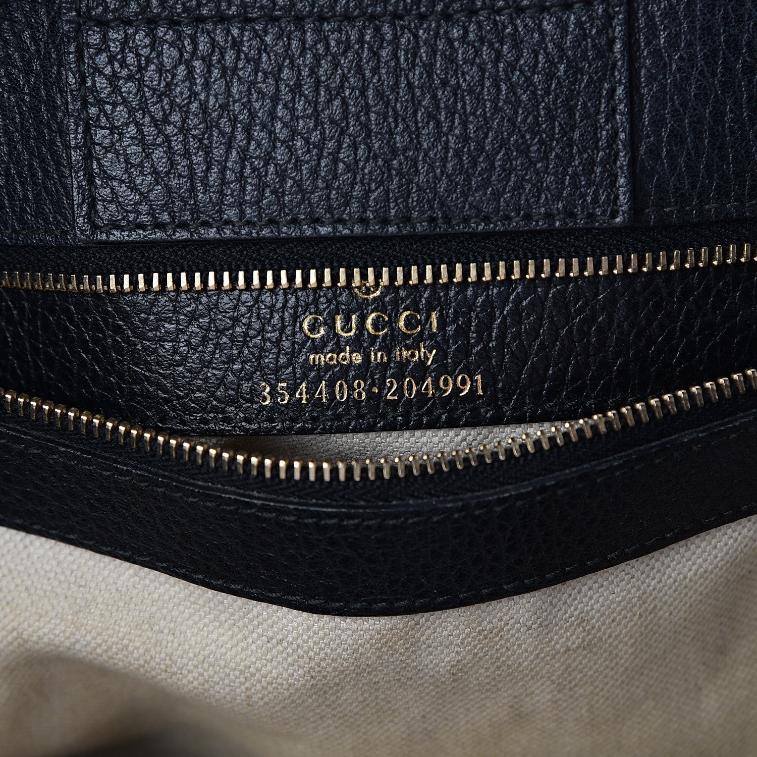 Gucci Pebbled Calfskin Small Swing Tote Black 5 of 10