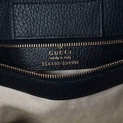 Gucci Pebbled Calfskin Small Swing Tote Black 5 of 10
